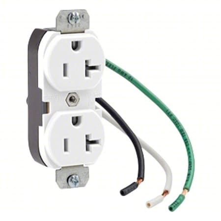 Plugs&Rcptcls, 20A, 125VAC, Wht, Nylon, PK50 MPN:5340-4W