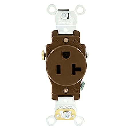 Straight Blade Receptacle, 5-20R, 20 A, 125V AC, 2 Pole, 3 Wire, Flush Mount, Self-Grounded MPN:5351
