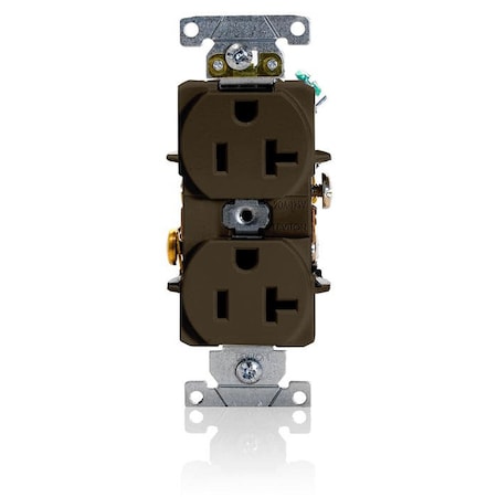 Duplex Straight Blade Receptacle, 5-20R, 20 A, 125V AC, 2 Pole, 3 Wire, Flush Mount, Grounded MPN:5352