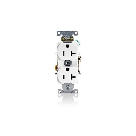 Duplex Straight Blade Receptacle, 5-20R, 20 A, 125V AC, 2 Pole, 3 Wire, Flush Mount, Grounded MPN:5352-W