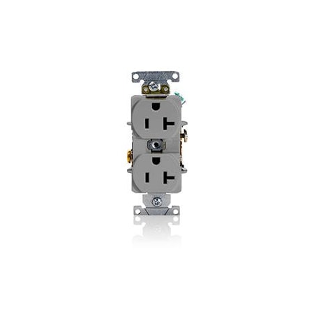 Duplex Straight Blade Receptacle, 5-20R, 20 A, 125V AC, 2 Pole, 3 Wire, Flush Mount, Grounded MPN:5362-GYS