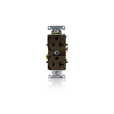 Duplex Straight Blade Receptacle, 5-20R, 20 A, 125V AC, 2 Pole, 3 Wire, Flush Mount, Grounded MPN:5362-S