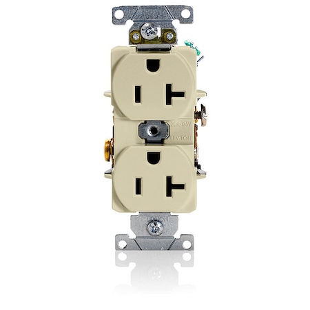 Straight Blade Receptacle, 5-20R, 20 A, 125V AC, 2 Pole, 3 Wire, Flush Mount, Grounded MPN:5362-SI