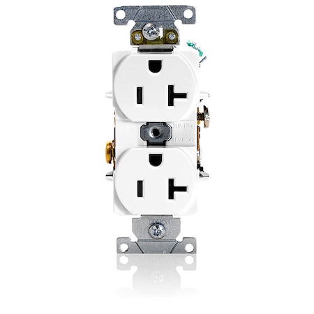 Straight Blade Receptacle, 5-20R, 20 A, 125V AC, 2 Pole, 3 Wire, Flush Mount, Grounded MPN:5362-SW