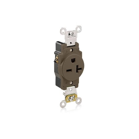 Straight Blade Receptacle, 6-20R, 20 A, 250V AC, 2 Pole, 3 Wire, Flush Mount, Grounded MPN:5461