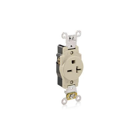 Straight Blade Receptacle, 6-20R, 20 A, 250V AC, 2 Pole, 3 Wire, Flush Mount, Grounded MPN:5461-I