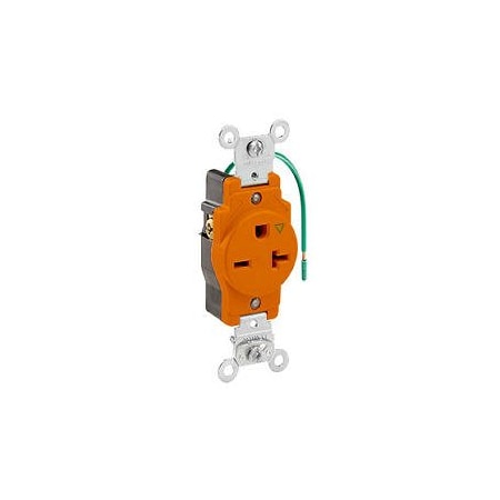 Straight Blade Receptacle, 6-20R, 20 A, 250V AC, 2 Pole, 3 Wire, Flush Mount, Grounded MPN:5461-IG