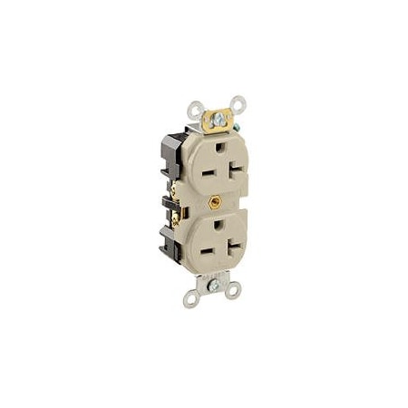 Duplex Straight Blade Receptacle, 6-20R, 20 A, 250V AC, 2 Pole, 3 Wire, Flush Mount, Grounded MPN:5462-I