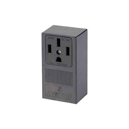 Straight Blade Receptacle, 14-50R, 50 A, 125/250V AC, 3 Pole, 4 Wire, Surface Mount, Grounded MPN:55050-P00