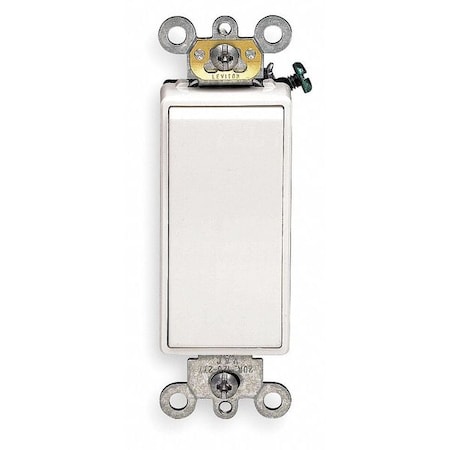 Wall Swtch, 1-Pole, 120/277V, 20A, Wht, Rockr MPN:5621-2W