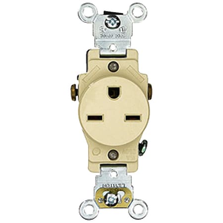 Straight Blade Receptacle, 6-15R, 15 A, 250V AC, 2 Pole, 3 Wire, Flush Mount, Self-Grounded MPN:5651-I