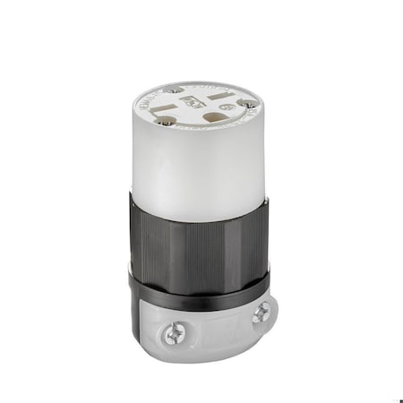 Straight Blade Connector, 6-15R, 15 A, 250V AC, 2 Pole, 3 Wire, Screw Terminals, Black, White MPN:5669-C