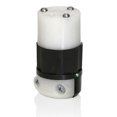 Straight Blade Connector, 6-15R, 15 A, 250V AC, 2 Pole, 3 Wire, Screw Terminals, Black, White MPN:5669-PLC