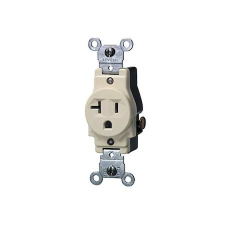Straight Blade Receptacle, 5-20R, 20 A, 125V AC, 2 Pole, 3 Wire, Flush Mount, Grounded MPN:5801-I