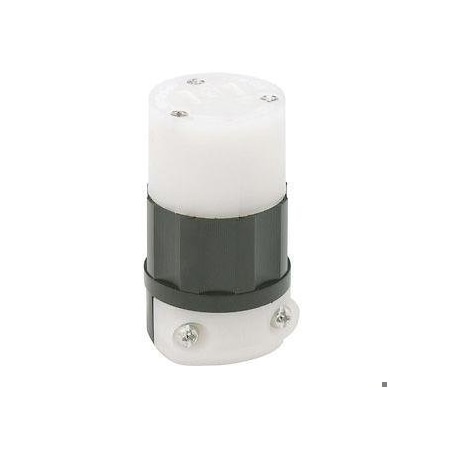 Straight Blade Connector, 1-15R, 15 A, 125V AC, 2 Pole, 2 Wire, Screw Terminals, Black, White MPN:5869-C