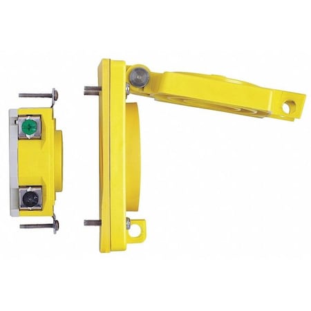 Watertight Straight Blade Receptacle, 5-20R, 20 A, 125V AC, 2 Pole, 3 Wire, Flush Mount, Single MPN:60W33
