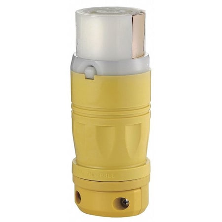 Locking Connector, Non-NEMA, 50 A, 125V AC, Three Phase, 3 Pole, Screw Terminals, Yellow MPN:6364CR