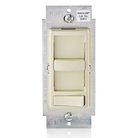 Dimmer, 1-Pole/3-Way, 120VAC, Ivory, ELV MPN:66EV-10I