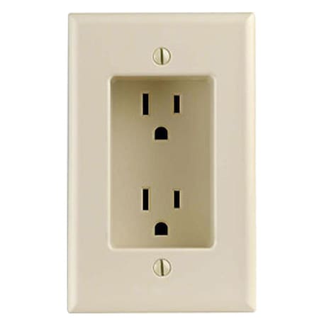 Straight Blade Receptacle, 5-15R, 15 A, 125V AC, 2 Pole, 3 Wire, Flush Mount, Non-Grounded MPN:689-I