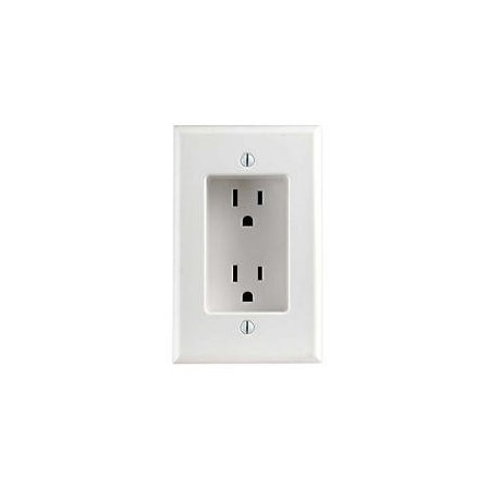 Straight Blade Receptacle, 5-15R, 15 A, 125V AC, 2 Pole, 3 Wire, Flush Mount, Non-Grounded MPN:689-W