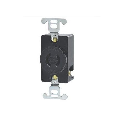 Locking Receptacle, L2-20R, 20 A, 250V AC, Single Phase, 2 Pole, Flush Mount, Screw Terminals MPN:7210-B