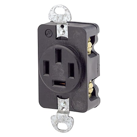 Straight Blade Receptacle, 18-20R, 20 A, 120/208V AC, 4 Pole, 4 Wire, Flush Mount, Non-Grounded MPN:7250-FR