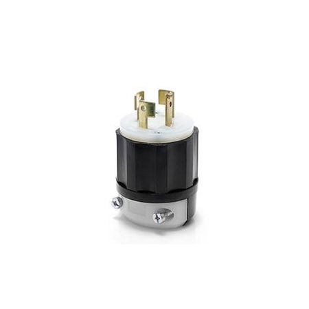 Locking Plug, Non-NEMA, 20 A, 120/208V AC, Three Phase, 4 Pole, Screw Terminals, Black, White MPN:7411-C