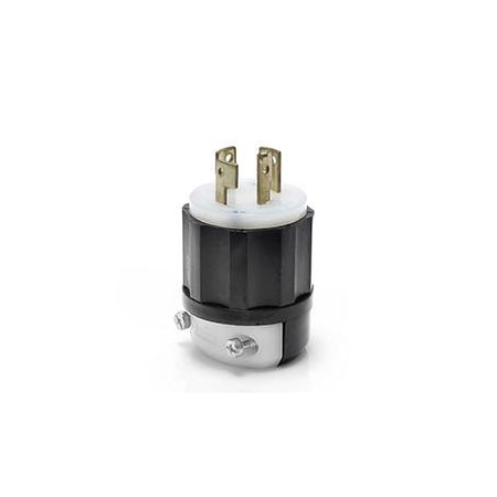 Locking Plug, Non-NEMA, 10/20 A, 250V AC, Three Phase, 3 Pole, Screw Terminals, Black, White MPN:7411-GC
