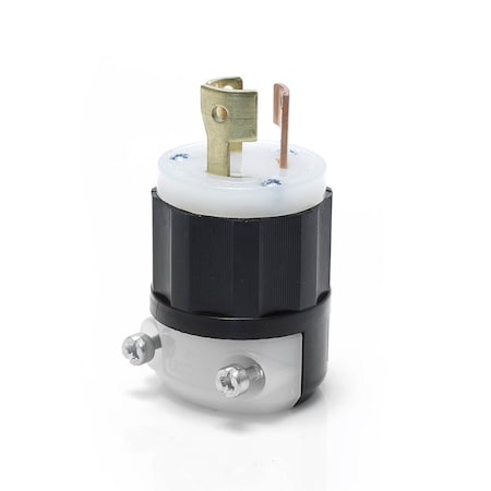 Locking Plug, Non-NEMA, 10/15 A, 125/250V AC, Three Phase, 3 Pole, Screw Terminals, Black, White MPN:7567-C