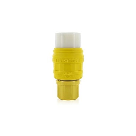 Watertight Locking Connector, L24-20, 20 A, 347V AC, Single Phase, 2 Pole, Screw Terminals, Yellow MPN:78W29-C