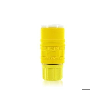 Watertight Straight Blade Connector, 6-15R, 15 A, 250V AC, 2 Pole, 3 Wire, Screw Terminals, Yellow MPN:79W49-C