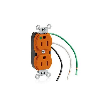 Straight Blade Receptacle, 5-15R, 15 A, 125V AC, Flush Mount, Self-Grounded MPN:8200-LIG