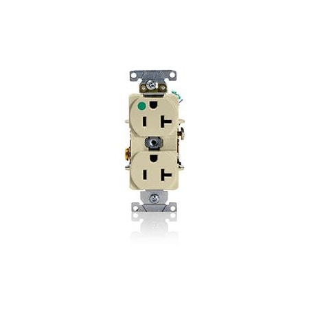 Straight Blade Receptacle, 5-20R, 20 A, 125V AC, 2 Pole, 3 Wire, Flush Mount, Grounded MPN:8300-HI
