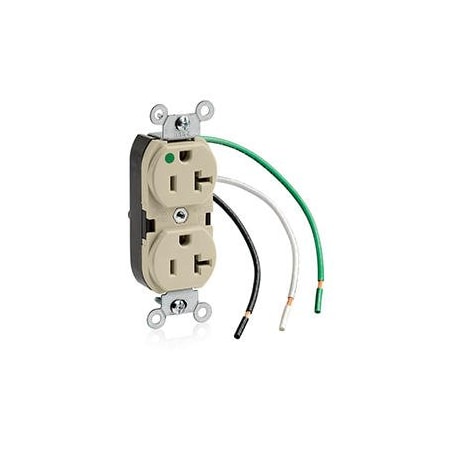 Duplex Straight Blade Receptacle, 5-20R, 20 A, 125V AC, 2 Pole, 3 Wire, Surface Mount MPN:8300-LI