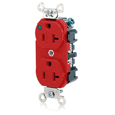 Straight Blade Receptacle, 5-20R, 20 A, 125V AC, 2 Pole, 3 Wire, Flush Mount, Self-Grounded MPN:8300-PLR