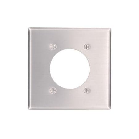 Receptacle Wall Plate, Number of Gangs: 2 Aluminum, Silver MPN:83026