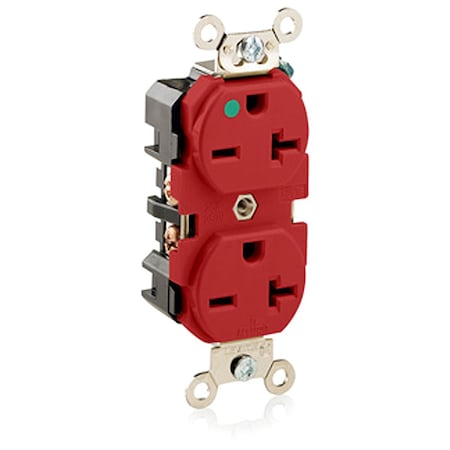 Straight Blade Receptacle, 6-20R, 20 A, 250V AC, 2 Pole, 3 Wire, Flush Mount, Grounded MPN:8400-R