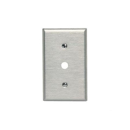 Telephone Cable Wall Plate, Number of Gangs: 1 Stainless Steel, Silver MPN:84018-40