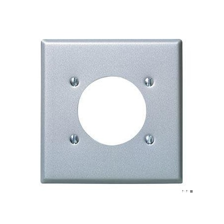 Receptacle Wall Plate, Number of Gangs: 2 Stainless Steel, Silver MPN:84026