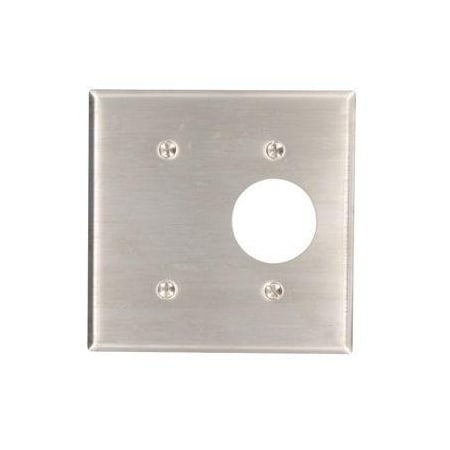 Combination Wall Plate, Number of Gangs: 2 Stainless Steel, Silver MPN:84085-40