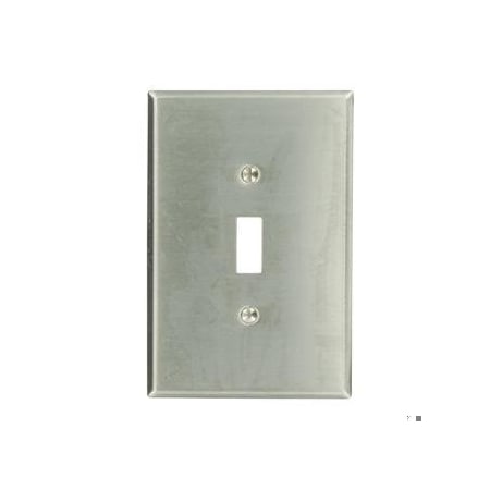 Toggle Switch Wall Plate, Number of Gangs: 1 Stainless Steel, Silver MPN:84101