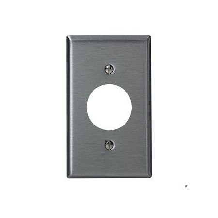 Receptacle Wall Plate, Number of Gangs: 1 Stainless Steel, Silver MPN:84104-40