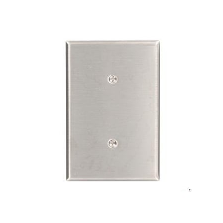 Blank Wall Plate, Number of Gangs: 1 Stainless Steel, Silver MPN:84119-40