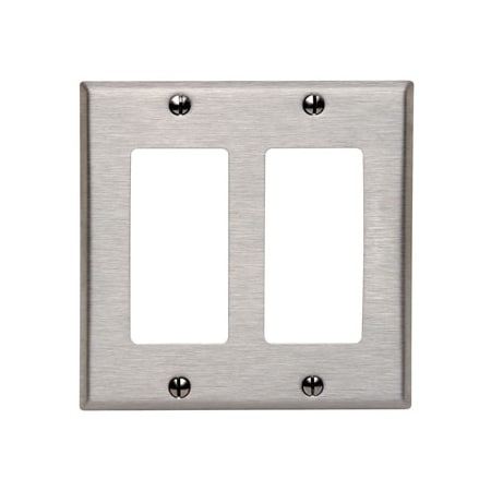 2-Gang /GFCI Device Wallplate, Std Size 302 Stainless Steel MPN:84409-40