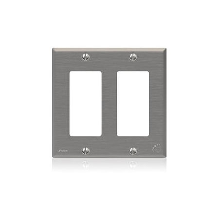 Rocker Wall Plate, Number of Gangs: 2 Stainless Steel, Powder Coated Finish, Silver MPN:84409-A40