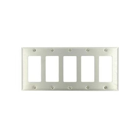 Decora/GFCI 5-Gang Wallplate Brass MPN:84423-40