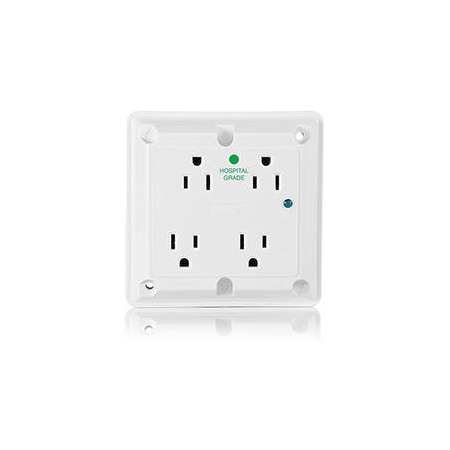Quad Straight Blade Receptacle, 5-15R, 15 A, 125V AC, 2 Pole, 3 Wire, Flush Mount, Grounded MPN:8480-W