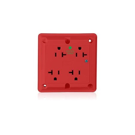 Quad Straight Blade Receptacle, 5-20R, 20 A, 125V AC, 2 Pole, 3 Wire, Flush Mount, Grounded MPN:8490-R
