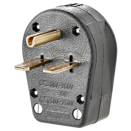 Straight Blade Plug, 6-30P, 6-50P, 30/50 A, 250V AC, 2 Pole, Screw Terminals, Grounded MPN:931-E