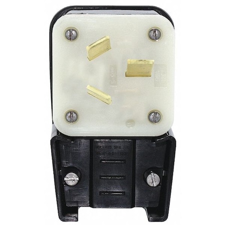 Straight Blade Plug, 10-50P, 50 A, 125/250V AC, 3 Pole, Screw Terminals, Non-Grounded MPN:9450-P